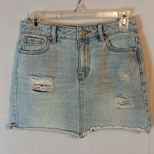 PacSun LA Distressed Denim Mini Skirt